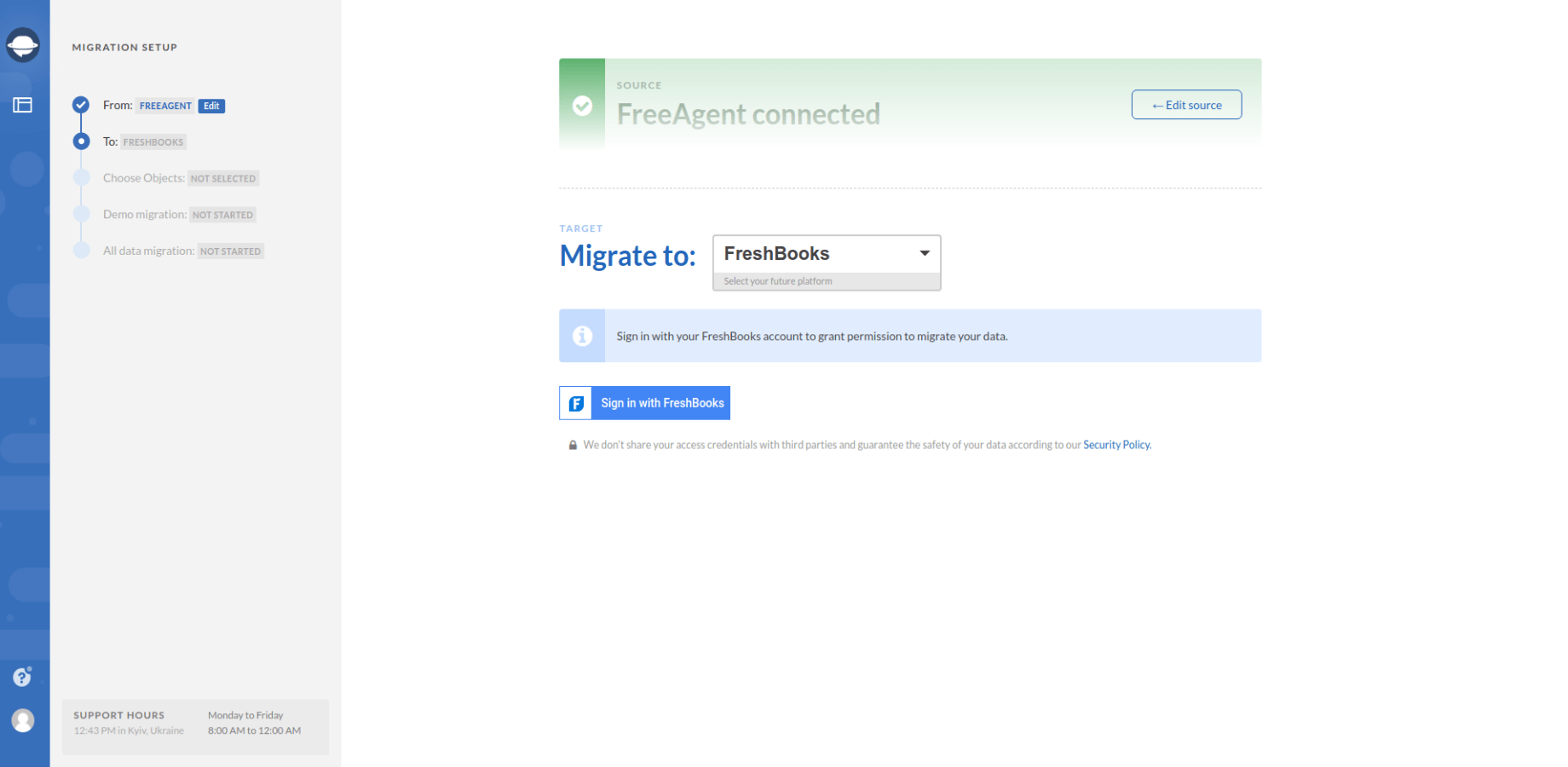 FreeAgent Export Target