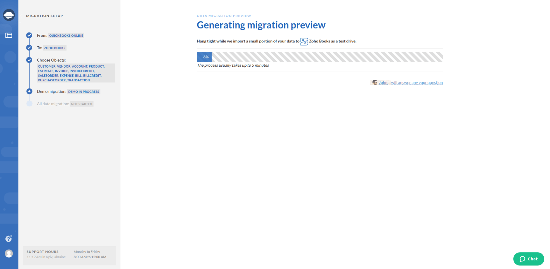 Zoho Books Migration Generating Demo