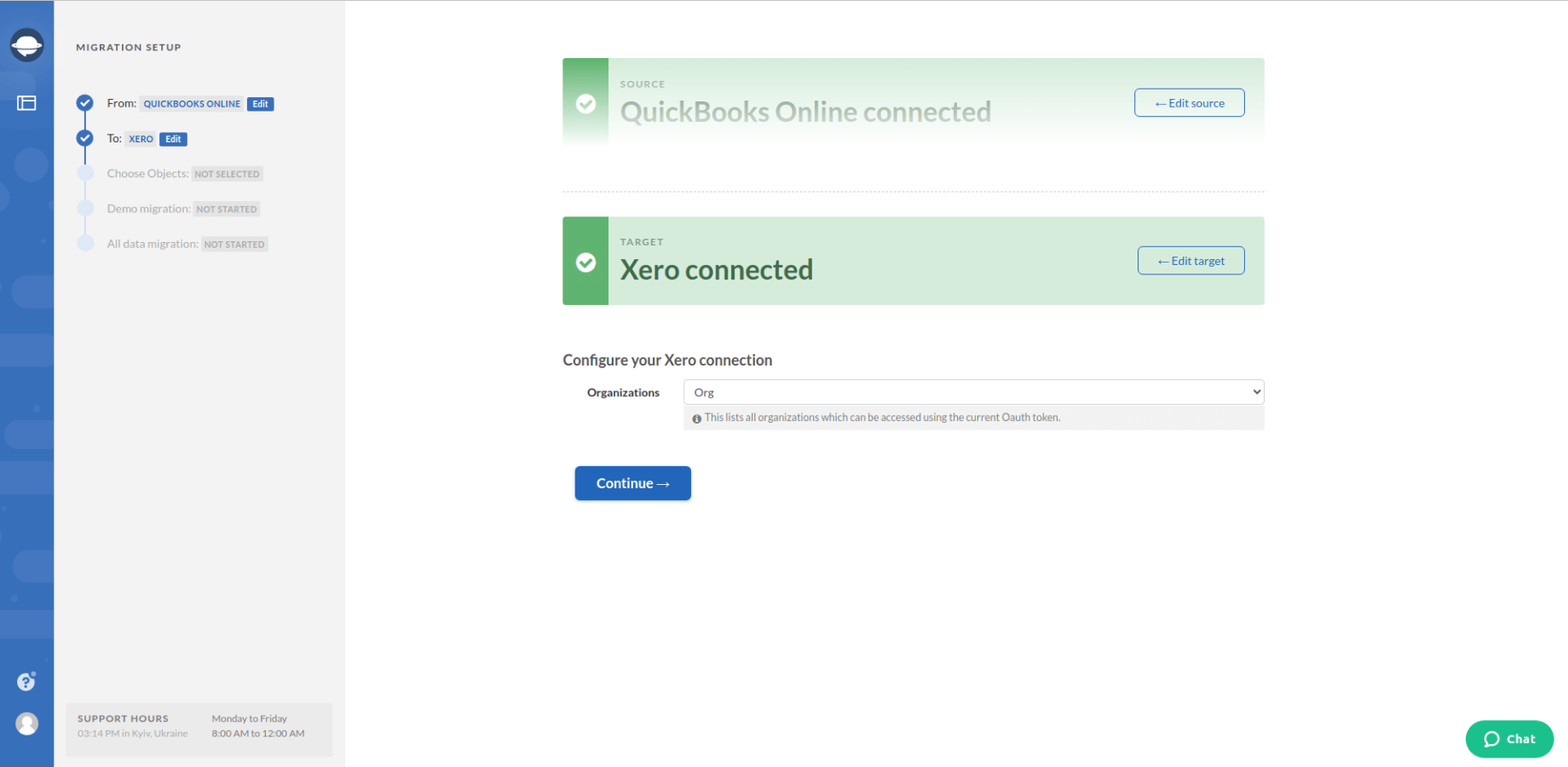Xero Import Configuration