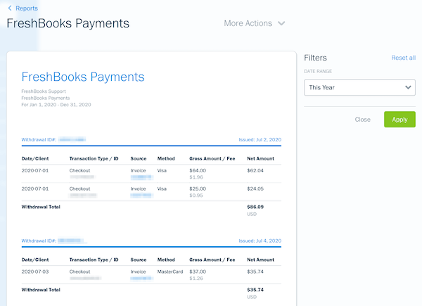 FreshBooks Payment