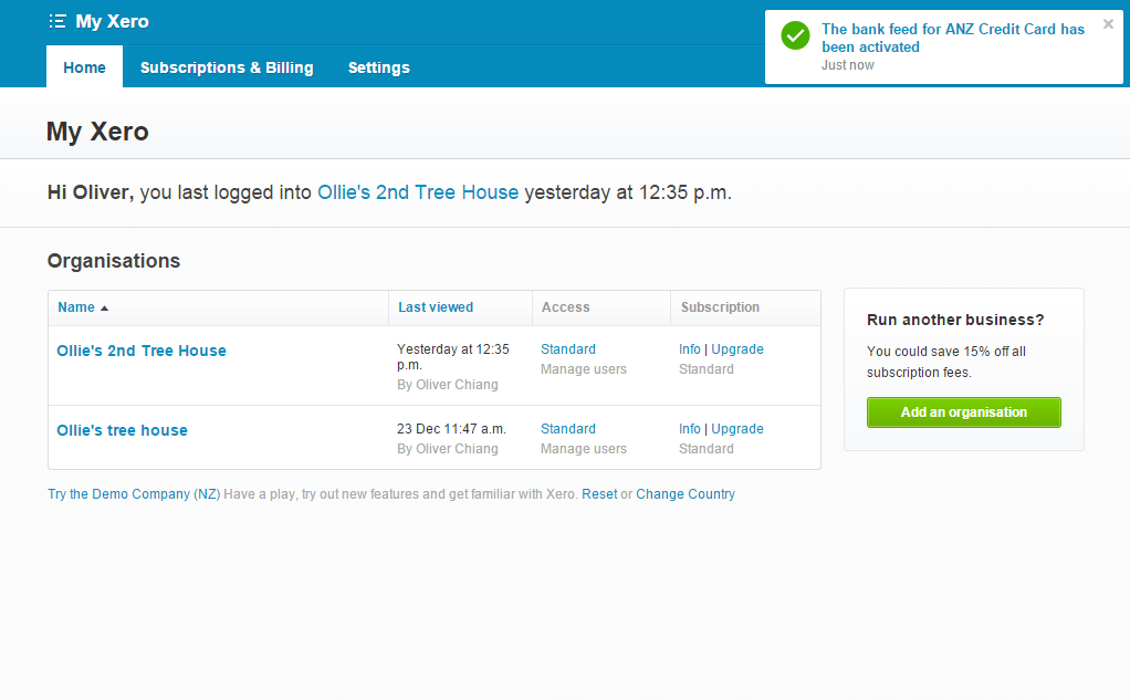 Xero Notifications
