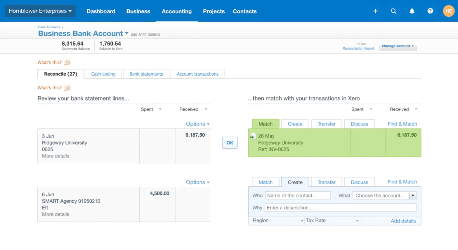 Xero Bank Reconciliation