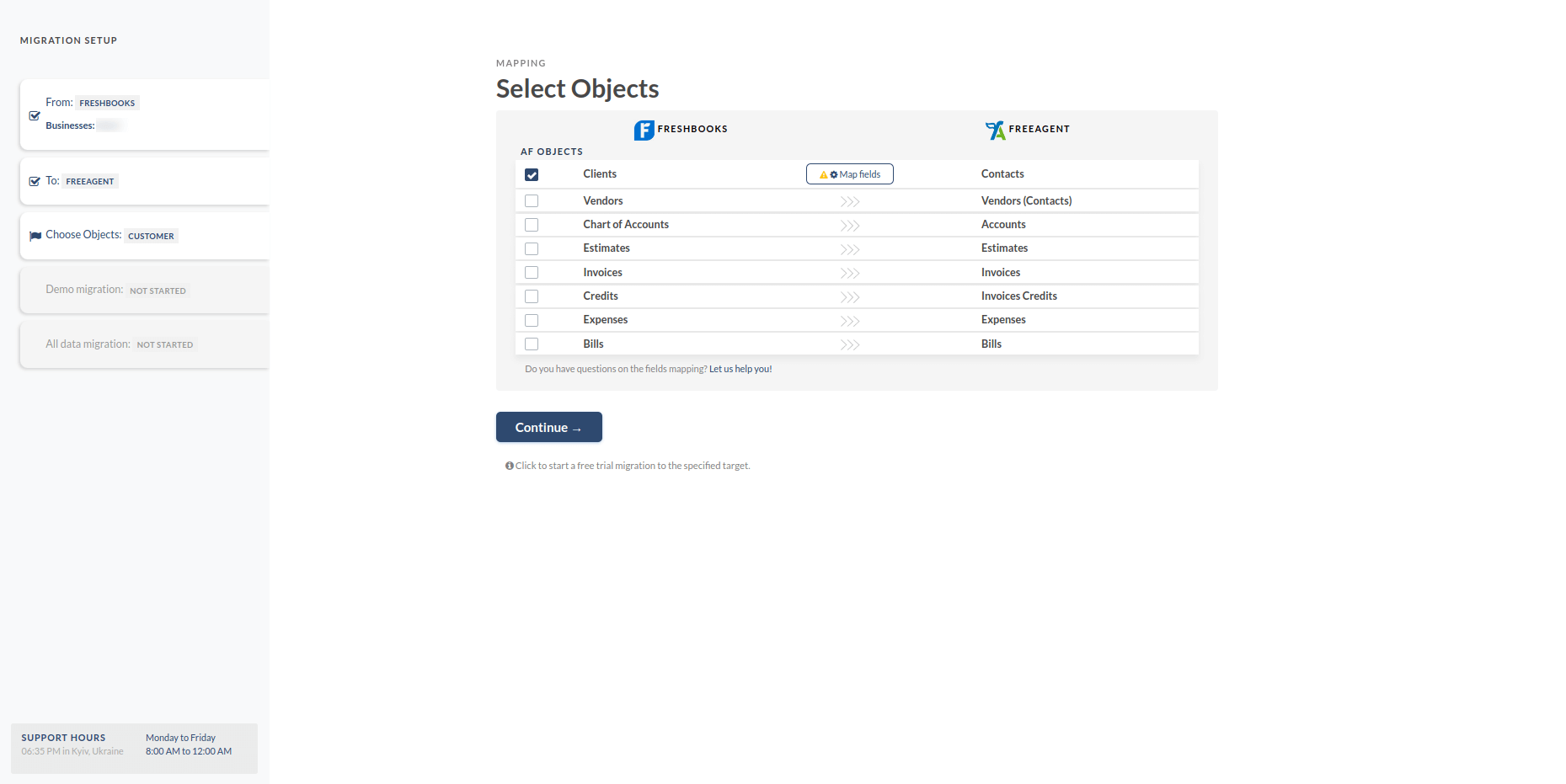 Migrate Accounting