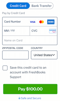 Credit Card FreshBooks
