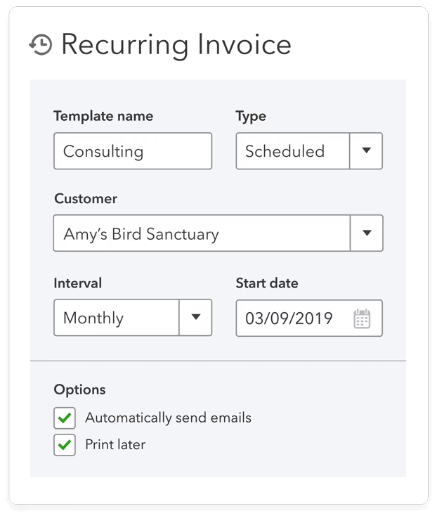Recurring Invoice QuickBooks Online