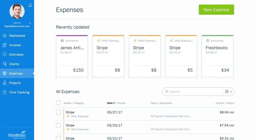 Expenses FreshBooks