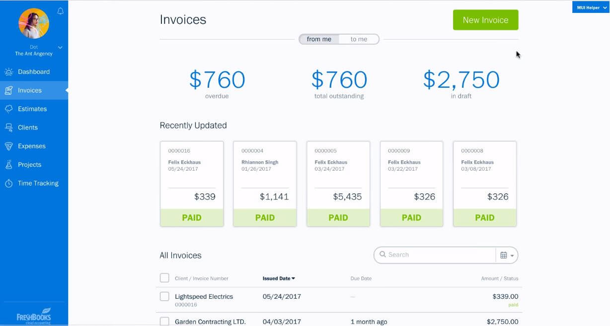 Invoice FreshBooks