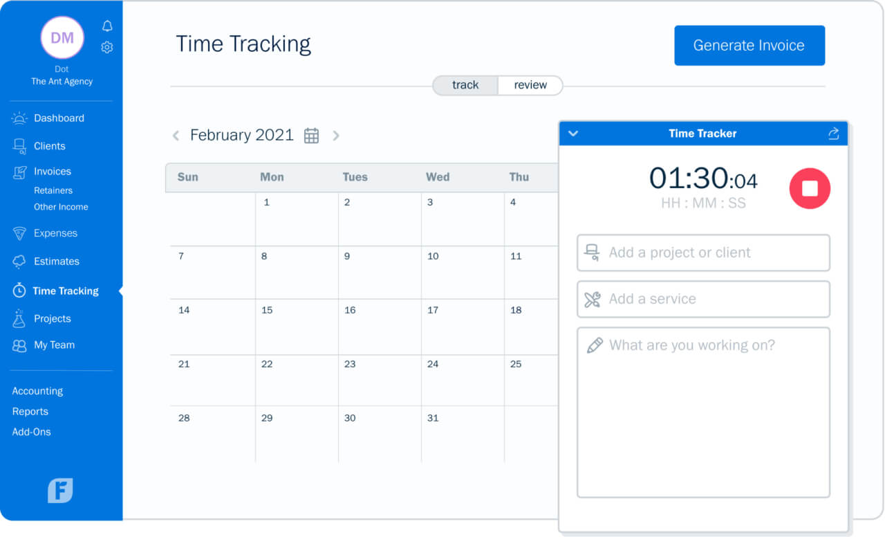 Time Tracking FreshBooks