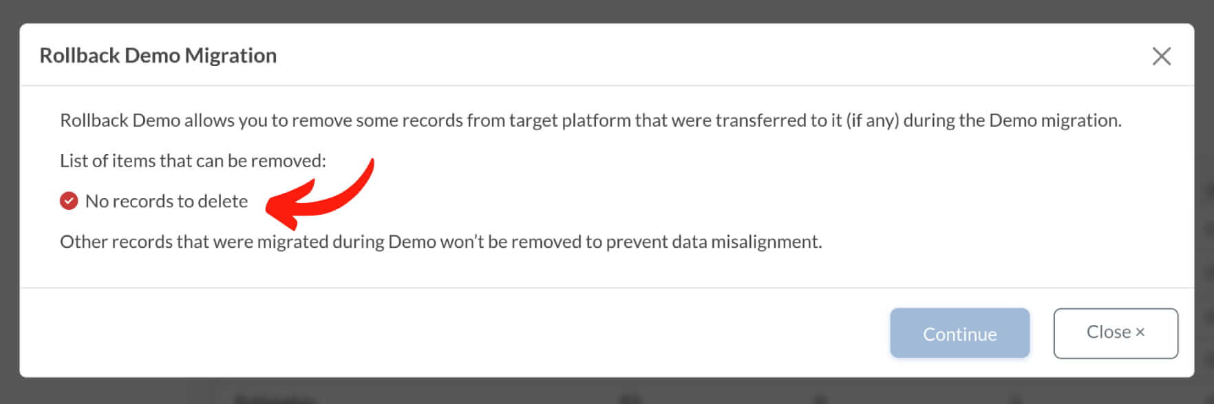 Rollback Demo - Accounting Data Migration Wizard
