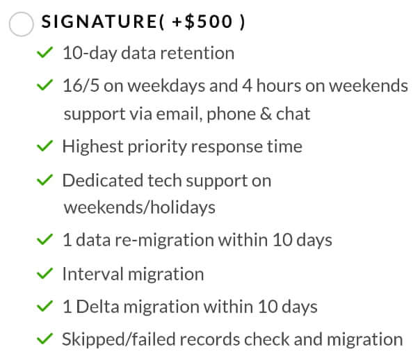 the Signature package - Accounting Data Migration Wizard