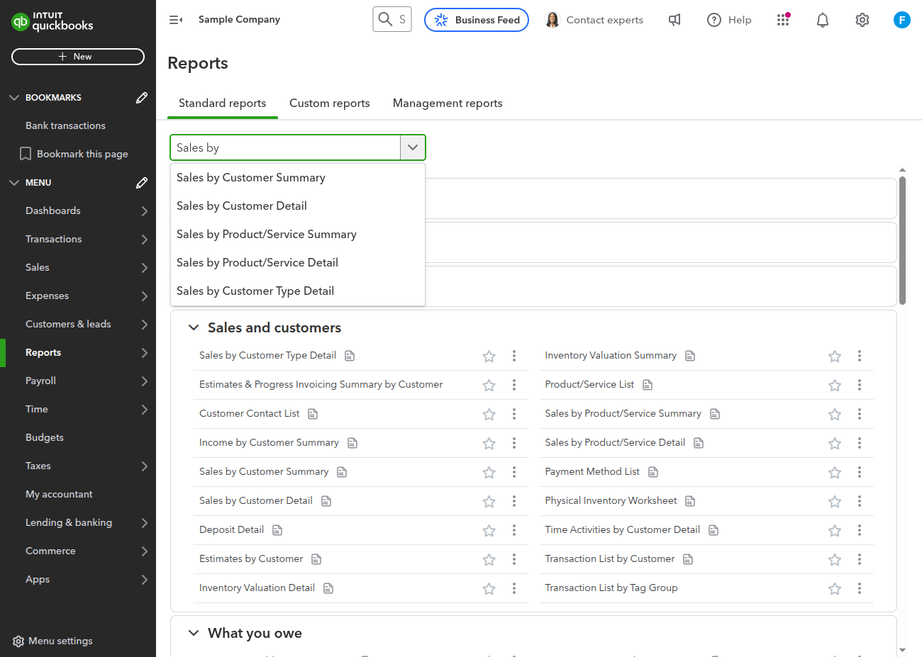 QuickBooks Review Reporting
