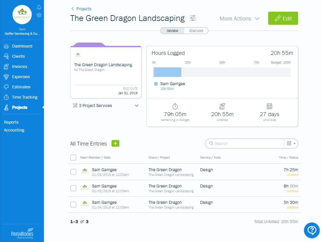 To show Freshbooks interface